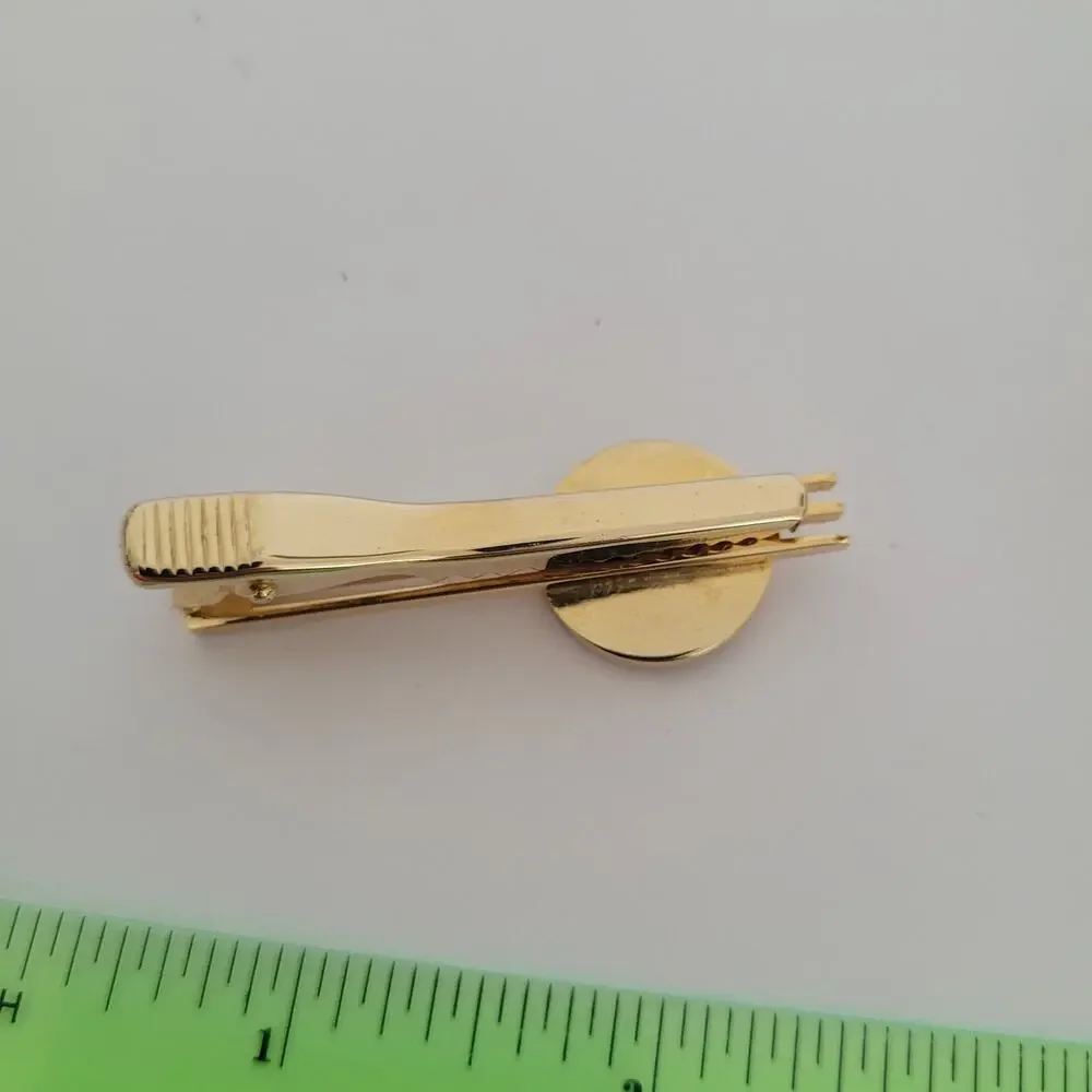 Unbranded Bar Clip‎ Cufflinks Set Gold Red Tone Round Bird Eagle?
